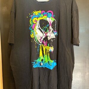 Into The AM “Brain Invader” Graphic Men’s Tshirt 2XL Black Short Sleeve Vivid